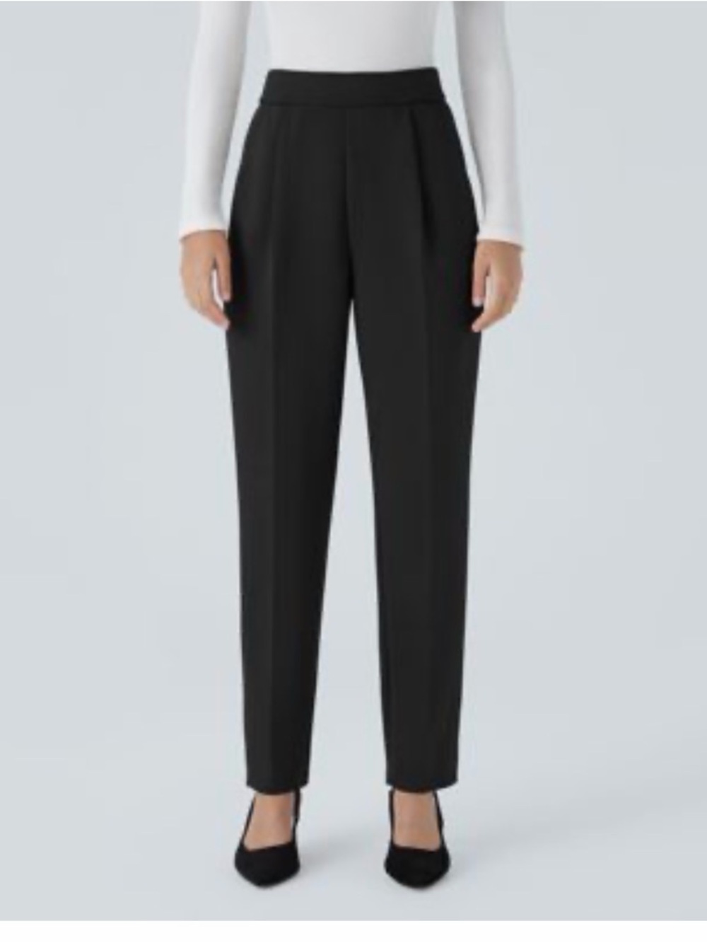 NWT Peace+Love black high-waisted trousers with pockets and tapered cut SZ 10.